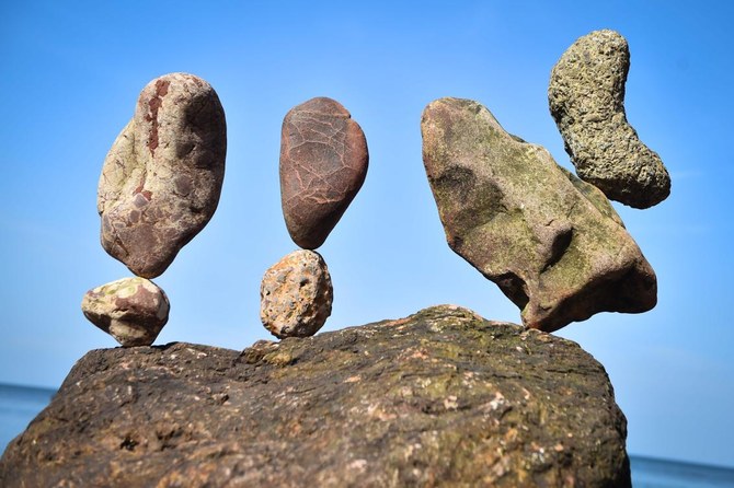 Stones balanced on other stones.